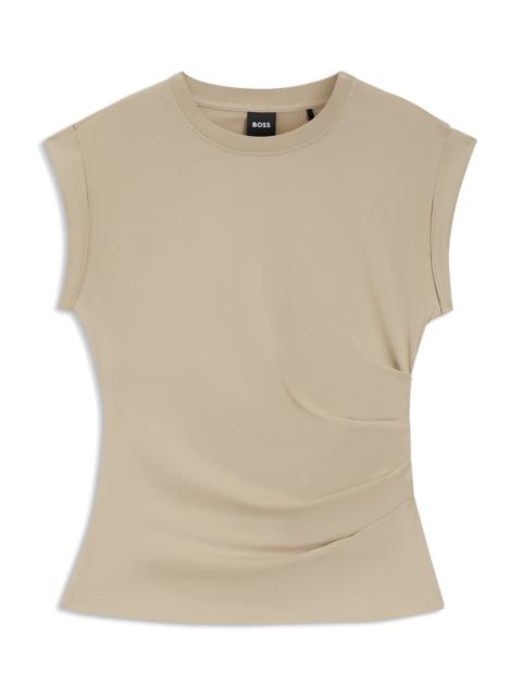 ROLLED-CUFF SLIM-FIT T-SHIRT IN MERCERISED COTTON