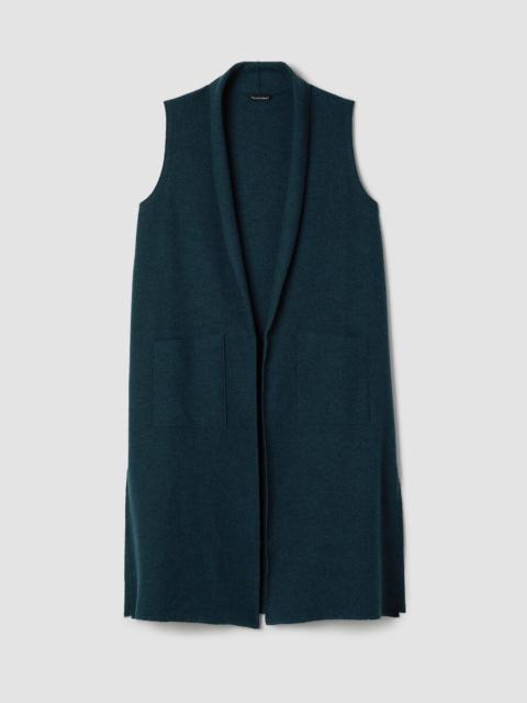 Lightweight Boiled Wool Shawl Collar Vest in Regenerative Wool