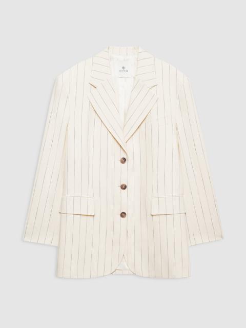 Sara Blazer - Cream And Black Stripe