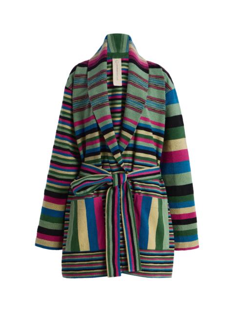 Exclusive Short Cotton Boucle Robe Coat multi