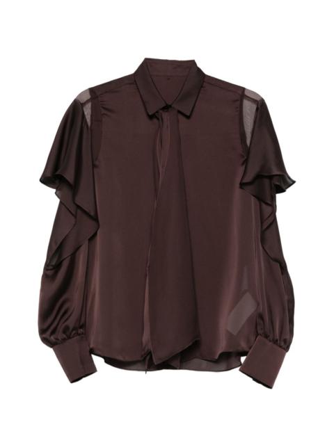 ruffled panelled shirt