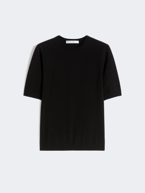 Stretch viscose jumper - BLACK