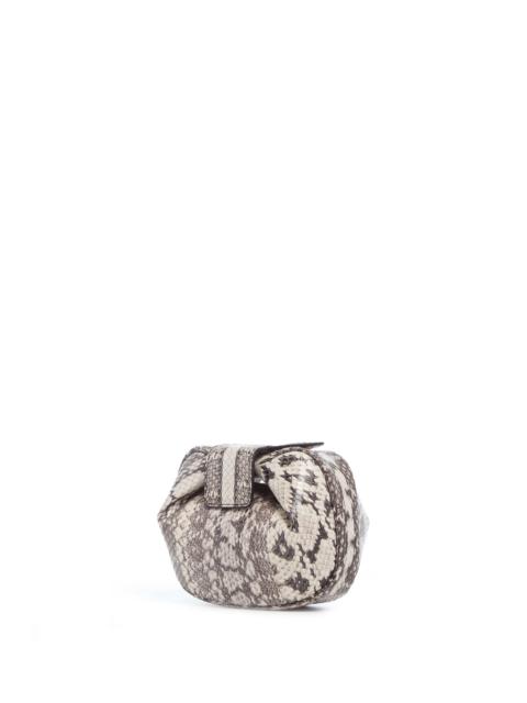 Soft Demi Clutch in Black and White Snakeskin