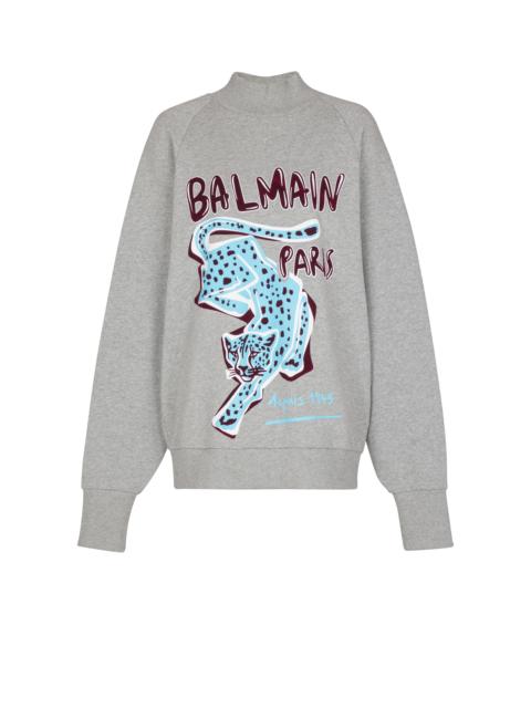 Printed fleece sweatshirt