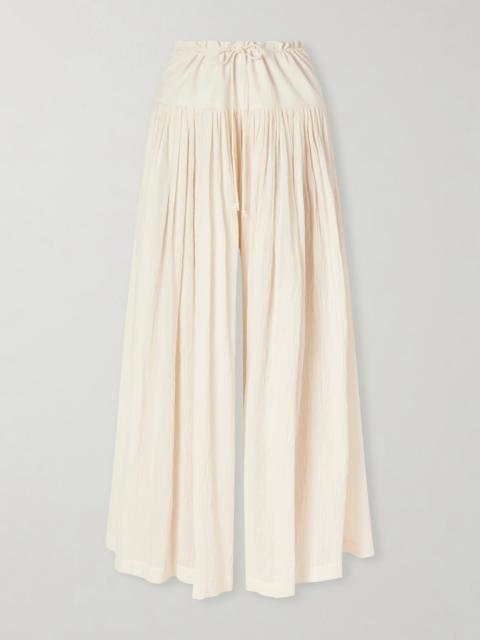 Berenice Pleated Cotton Wide-leg Pants