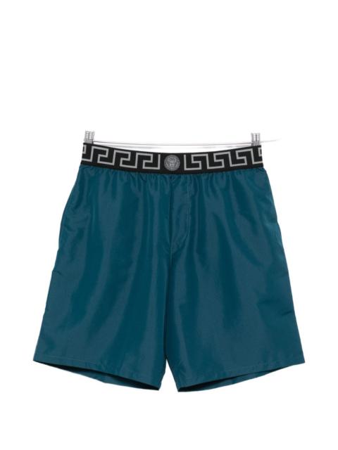 graphic-waistband swim shorts