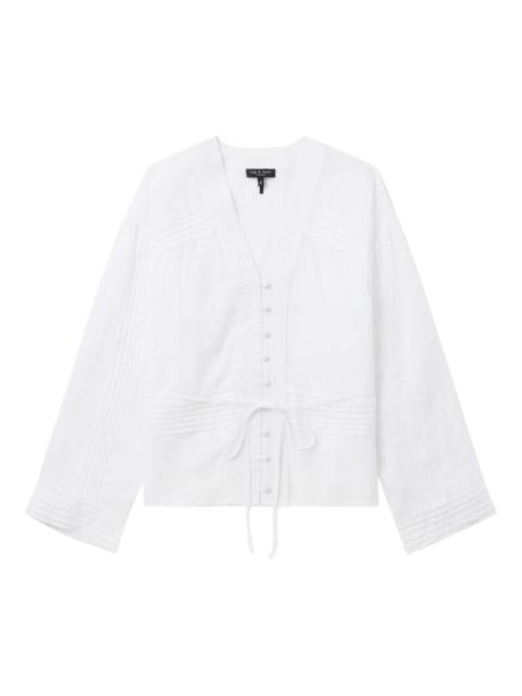 Viviana pintuck V-neck shirt