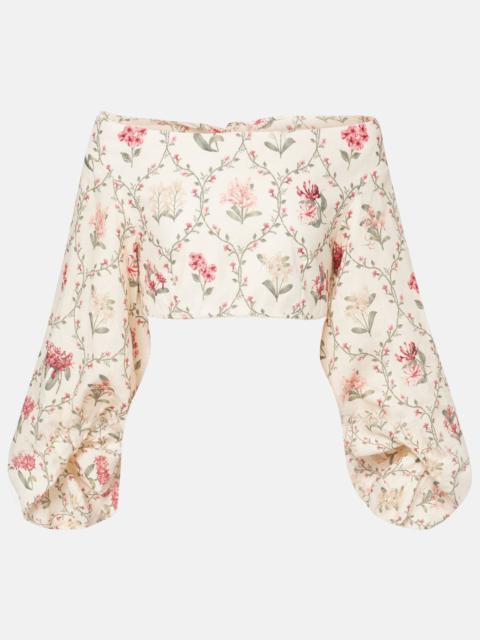 Floral linen top