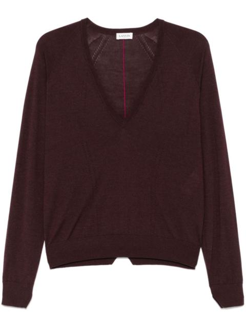 pointelle-trim sweater