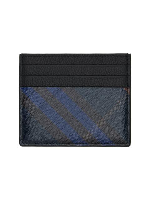 Navy Tall Check Card Holder