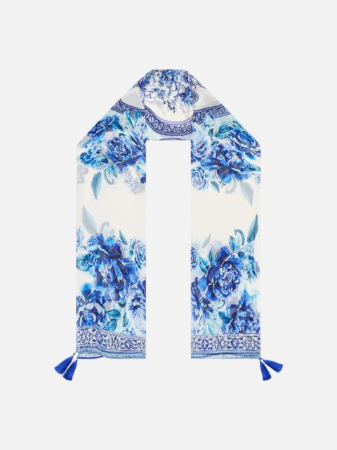 LONG SILK CRINKLE CHIFFON SCARF