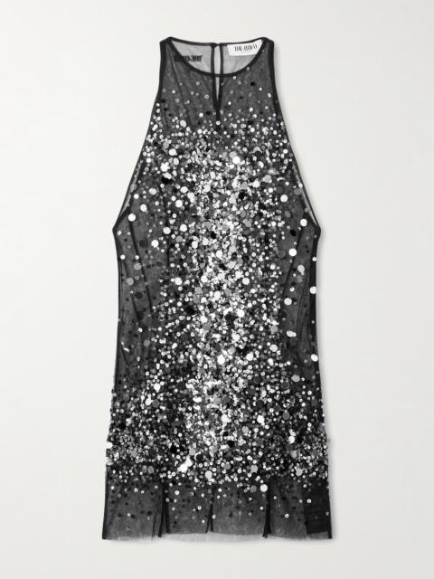 Sequined Mesh Mini Dress