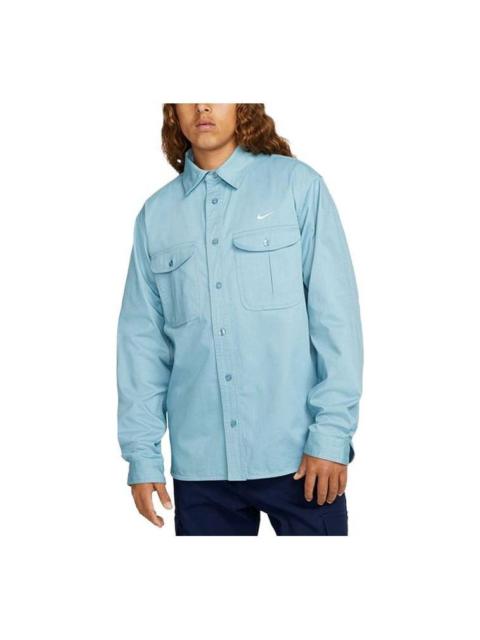 Nike SB Woven Skate Long-Sleeve Button Down 'Blue' DQ6288-494