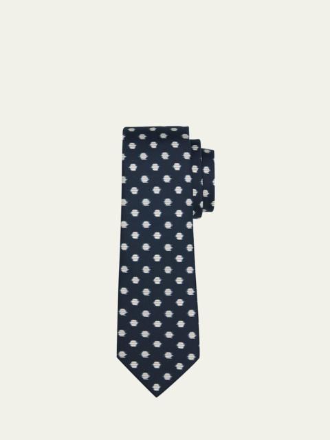 Men's Abstract Polka Dot Silk Tie