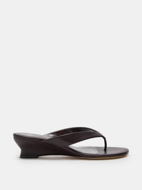 Micro Wedge Thong / Plum Leather