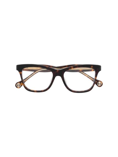tortoise square frame glasses