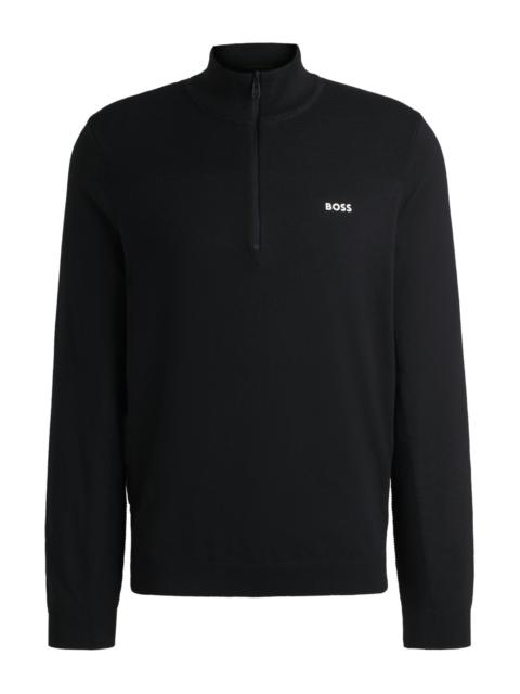 BRANDED ZIP-NECK SWEATER IN DRY-FLEX FABRIC
