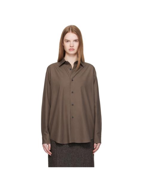 Brown Washed Finx Twill Shirt