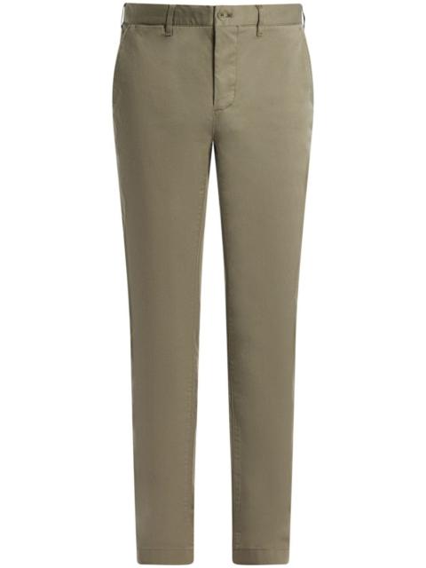 slim-cut twill trousers
