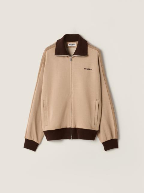 Jersey zipper sweatshirt