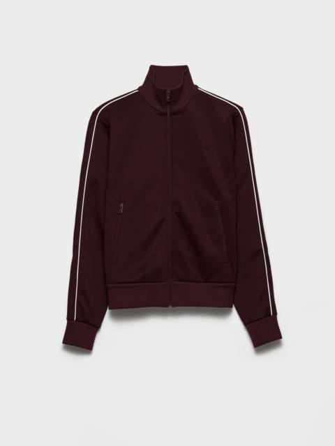 Zippered technical fabric track jacket