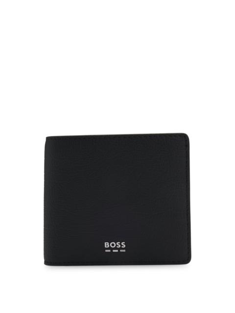 BILLFOLD WALLET WITH SILVER-TONE LOGO AND COIN POCKET