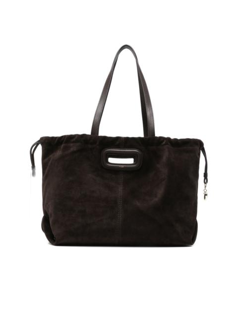 suede top-handle tote bag
