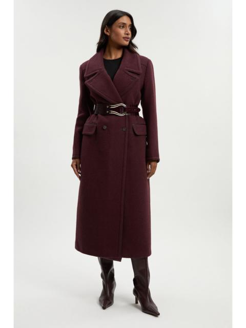 Wool Hybrid Double Breasted Tailored Midi Coat With Removable Padded Lining