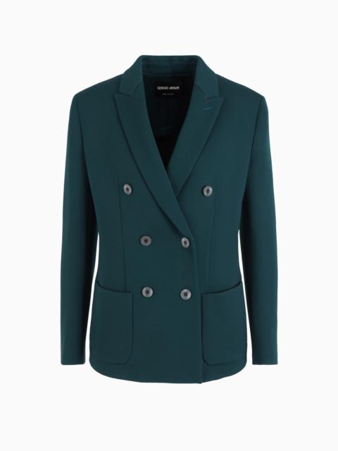 Double-breasted jacket in stretch double-sided wool