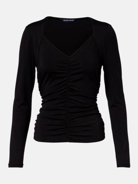 Benedict gathered cotton jersey T-shirt