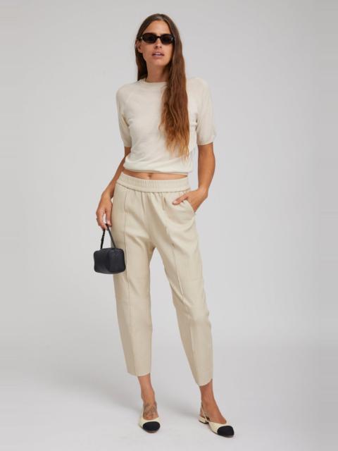 OFF WHITE LEATHER JOGGERS