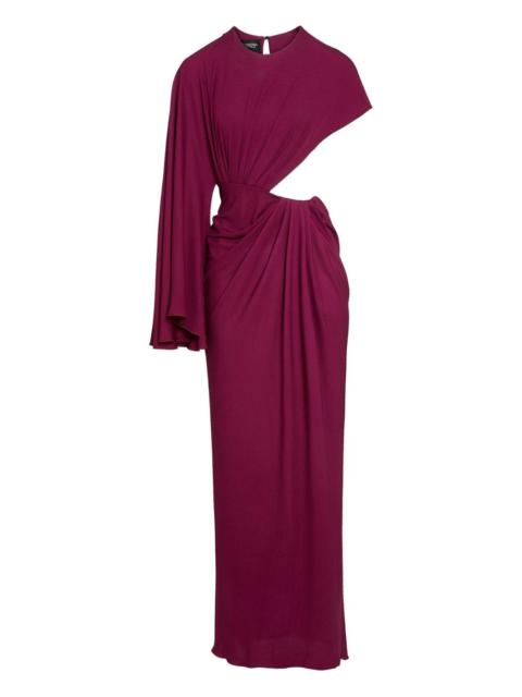 draped asymmetrical midi dress