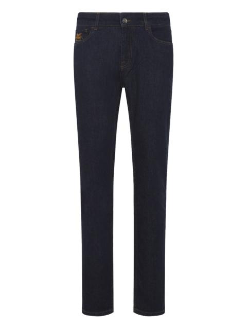 logo-embroidery five-pockets jeans