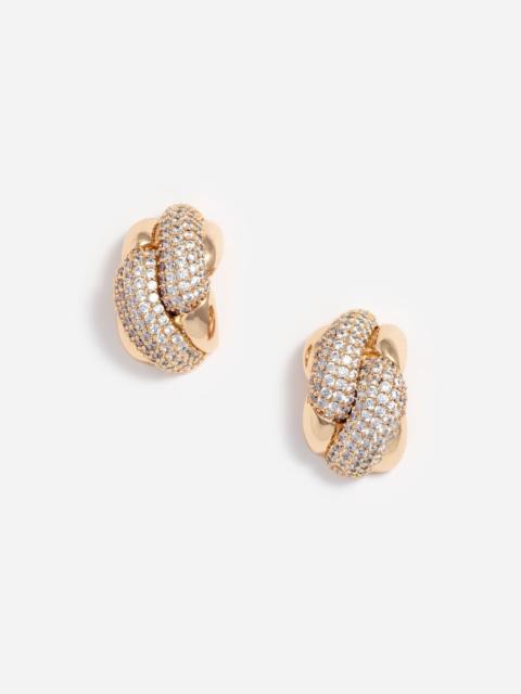 Gold Crystal Knot Earrings