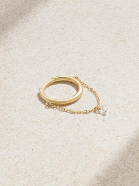 18-karat Gold Diamond Single Hoop Earring