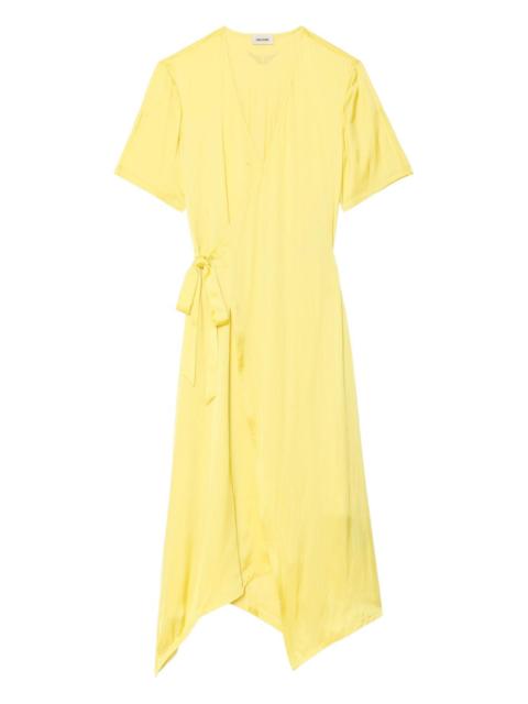satin wrap dress