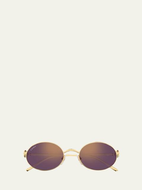 Clash de Cartier 52mm Oval Metal Sunglasses