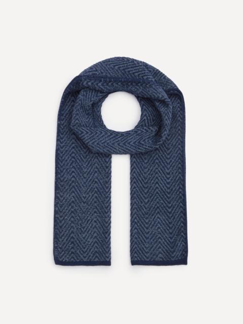 Blue Zig-Zag Wool-Blend Scarf