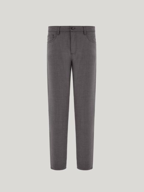 GRAY MELANGE FIVE POCKET PANTS IN WASHABLE IMPECCABILE WOOL