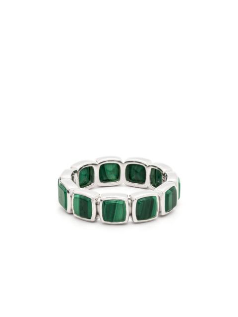 Cushion Band malachite ring