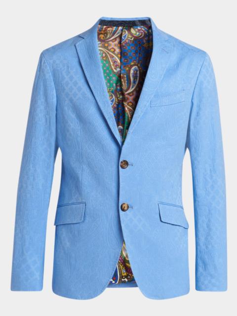 Men's Tonal Paisley Jacquard Two-Button Sport Coat