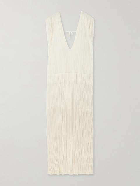 Pleated Silk-plissé Maxi Dress