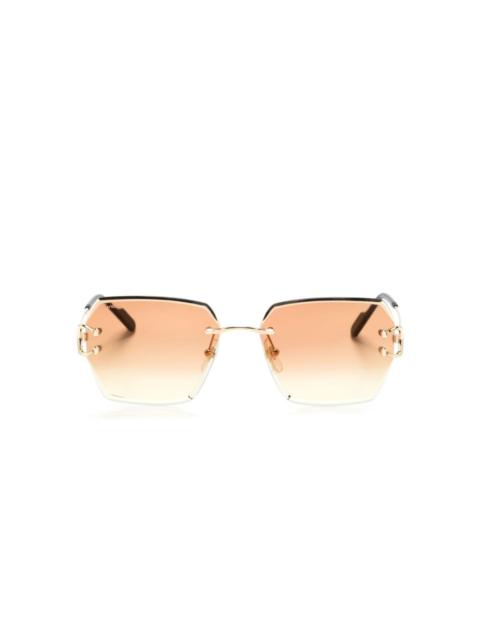 C DÃ©cor rimless rectangular-frame sunglasses