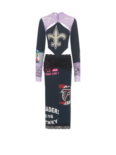 Regenerated T-Shirts And Lace Midi Dress