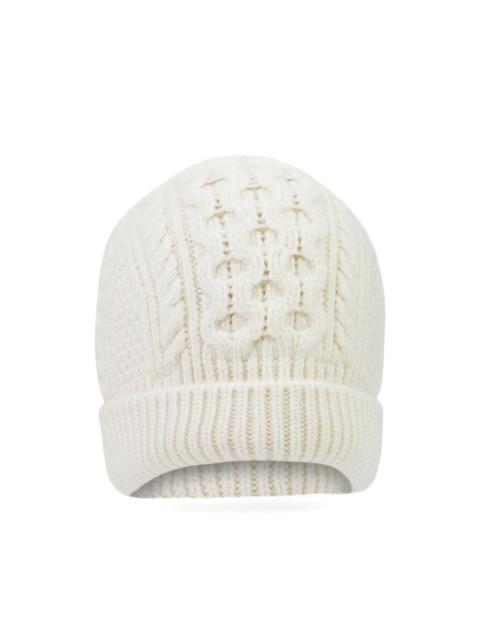cable-knit beanie