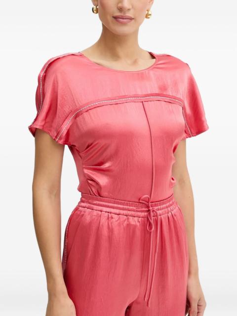 panelled short-sleeve top