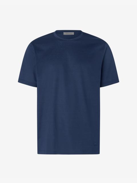 Navy blue crew neck pure cotton t-shirt