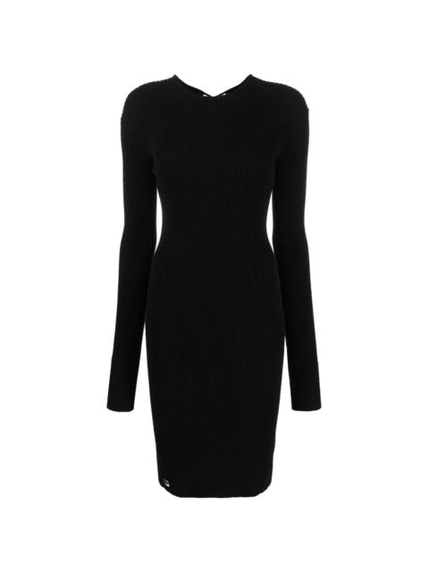 lace-up detailed midi dress