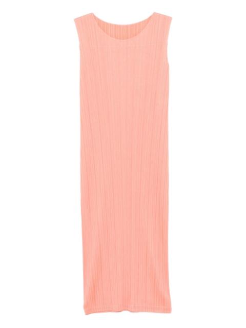 pleated midi dress