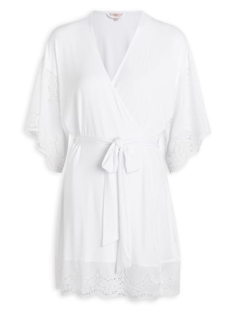 Eberjey Beatrix Lace-embellished Jersey Robe